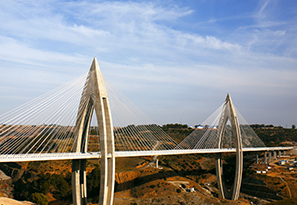 Pont a haubans sur I’Oude Bouregerg au Maroc