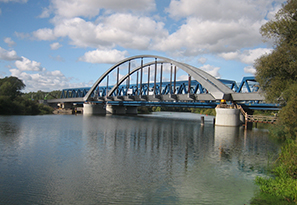 Eu Deggendorf Steel Railway Bridge in Germany